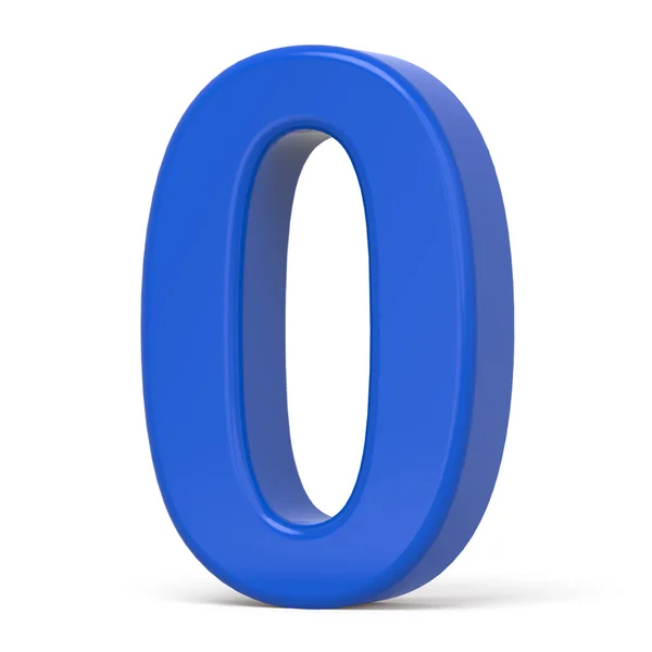 3d plástico azul número 0 — Fotografia de Stock