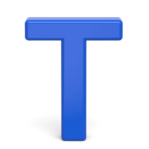 3D plast blå brev T — Stockfoto