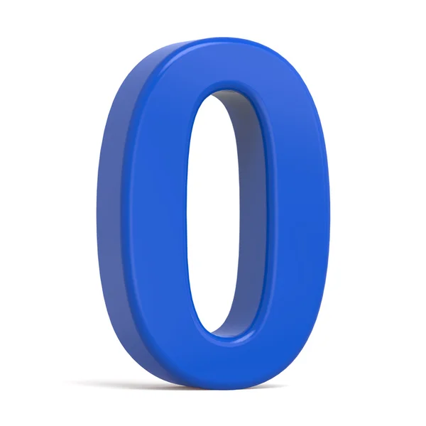 3D plastik blau zahl 0 — Stockfoto