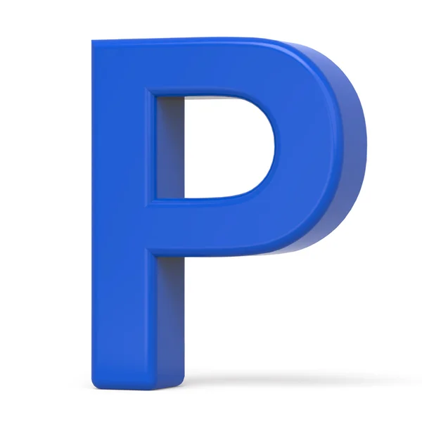 3d пластиковая синяя буква P — стоковое фото