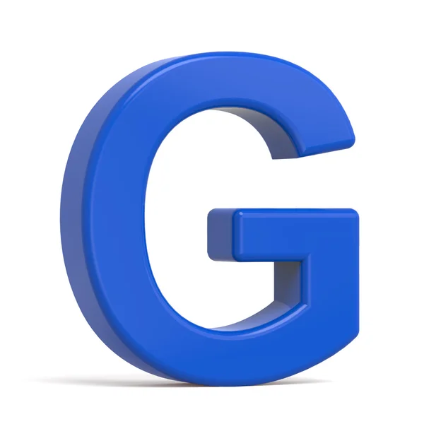 3d plastic blue letter G — Stock Photo, Image