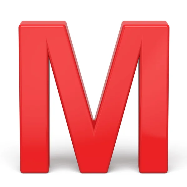 3D-plastic rode letter M — Stockfoto