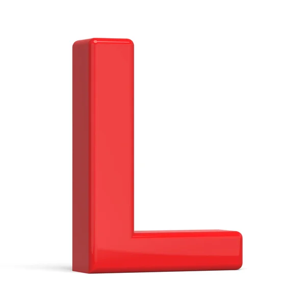 3d plastic red letter L — Stock Photo, Image