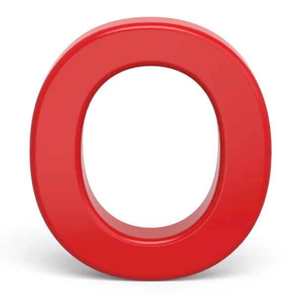 3d plastic red letter O — Stock Photo, Image