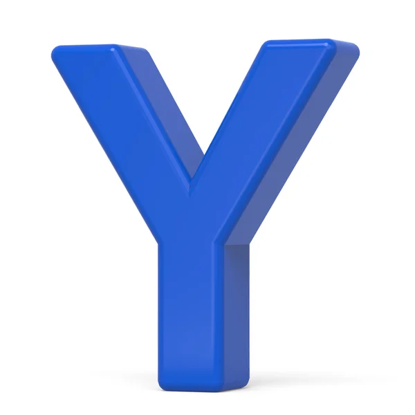 3d пластиковая синяя буква Y — стоковое фото