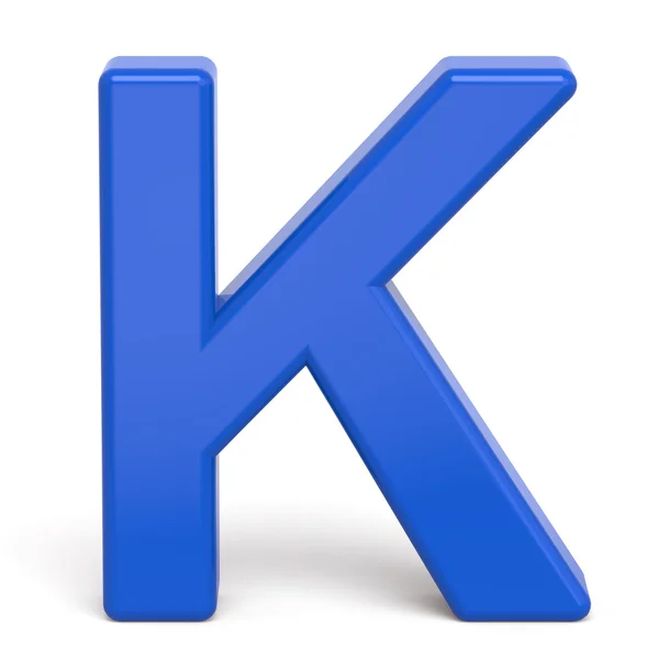 3d plastic blue letter K — Stock Photo, Image