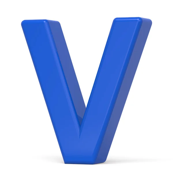 3d plastic blue letter V — Stock Photo, Image