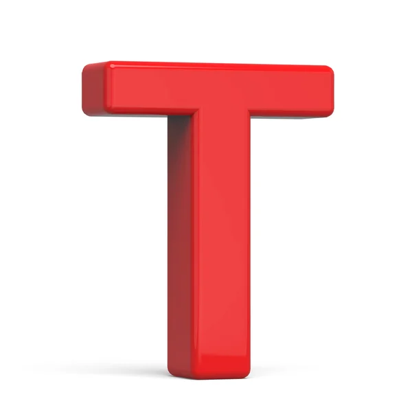 3D plastikowe czerwone litery T — Zdjęcie stockowe