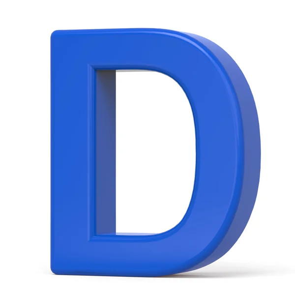 3d пластиковая голубая буква D — стоковое фото