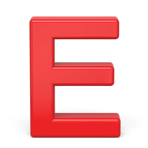 3D plast röd bokstav E — Stockfoto