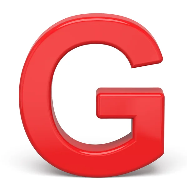 3d пластикова червона літера G — стокове фото