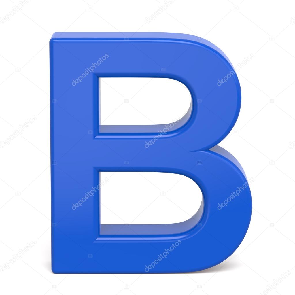 3d plastic blue letter B