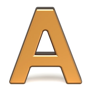 3D parlak altın harf A