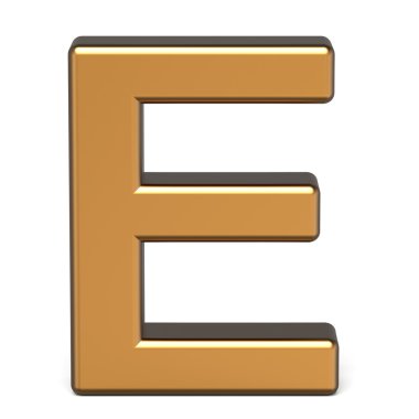 3D parlak altın harf E