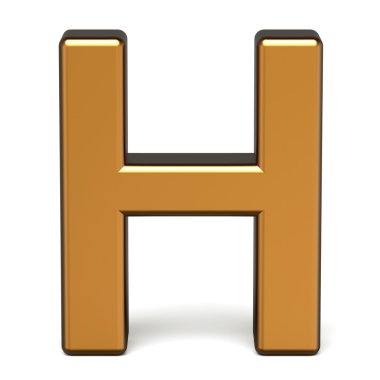 3D parlak altın harf H