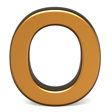3D parlak altın harf O