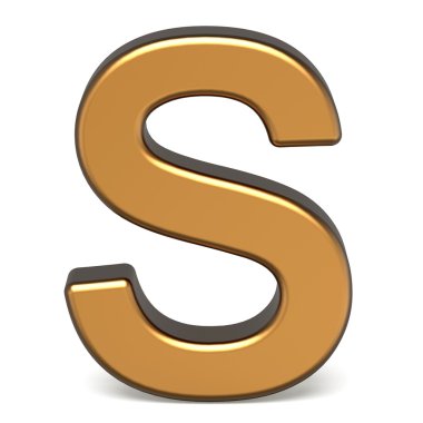 3D parlak altın Harf S