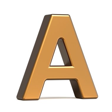 3D parlak altın harf A