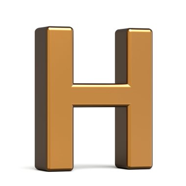 3D parlak altın harf H