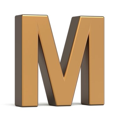 3D parlak altın harf M