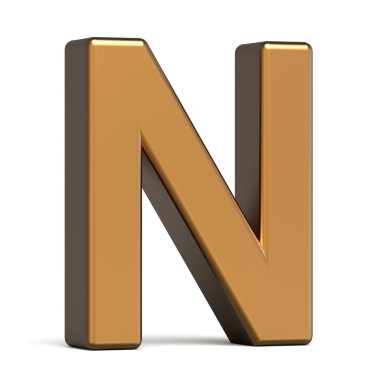 3D parlak altın harf N