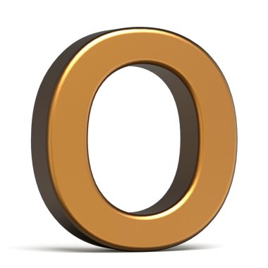 3D parlak altın harf O