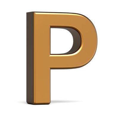 3D parlak altın harf P