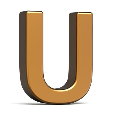 3D parlak altın harf U