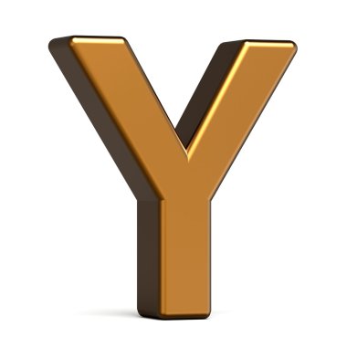 3D parlak altın harf Y