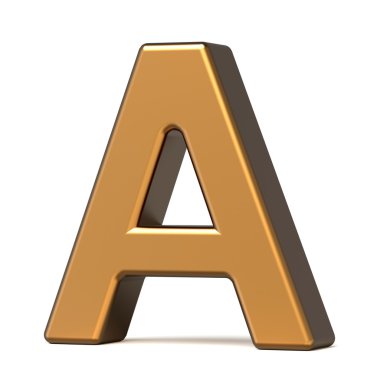 3D parlak altın harf A
