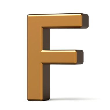 3D parlak altın harf F