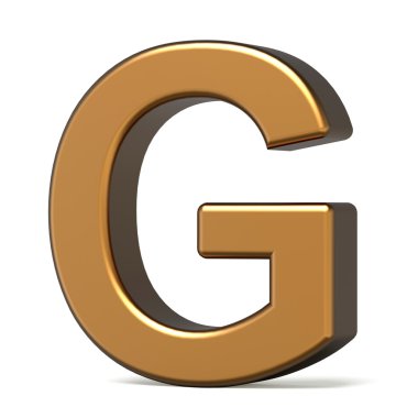 3D parlak altın harf G