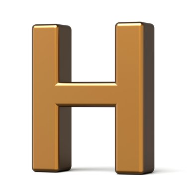 3D parlak altın harf H