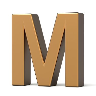 3D parlak altın harf M
