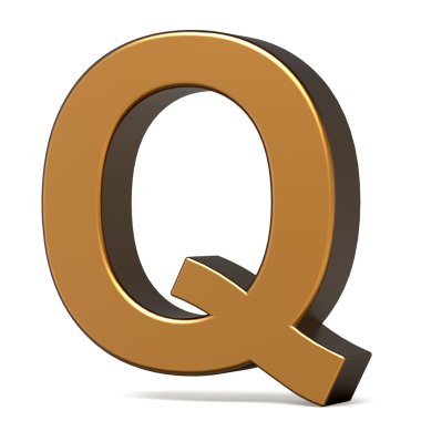 3D parlak altın harf Q