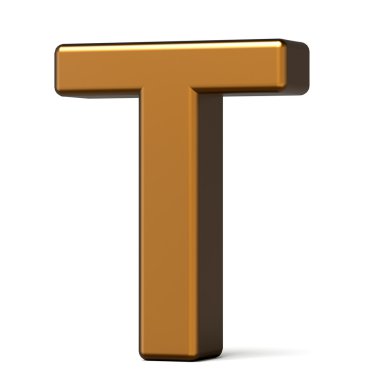 3D parlak altın harf T