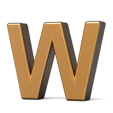3D parlak altın harf W