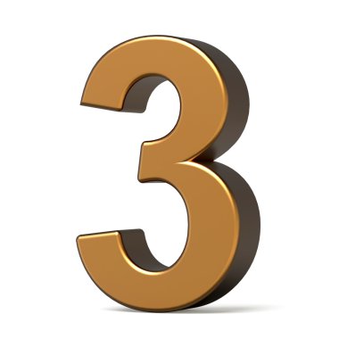 3D parlak altın sayı 3