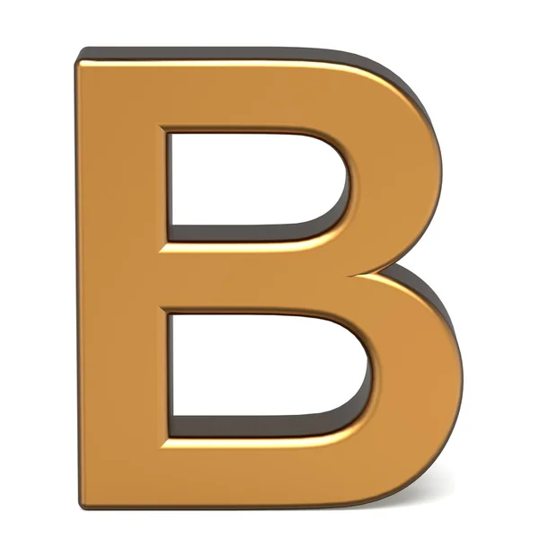 3d glossy gold letter B — Stock Photo, Image