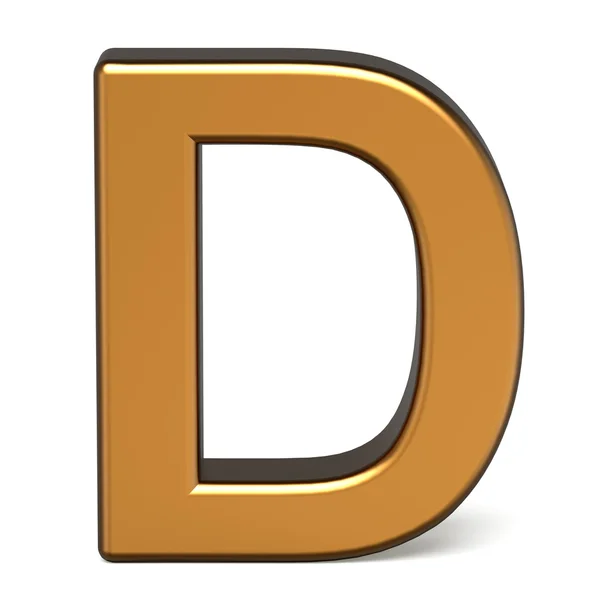 3d glossy gold letter D — Stock Photo, Image