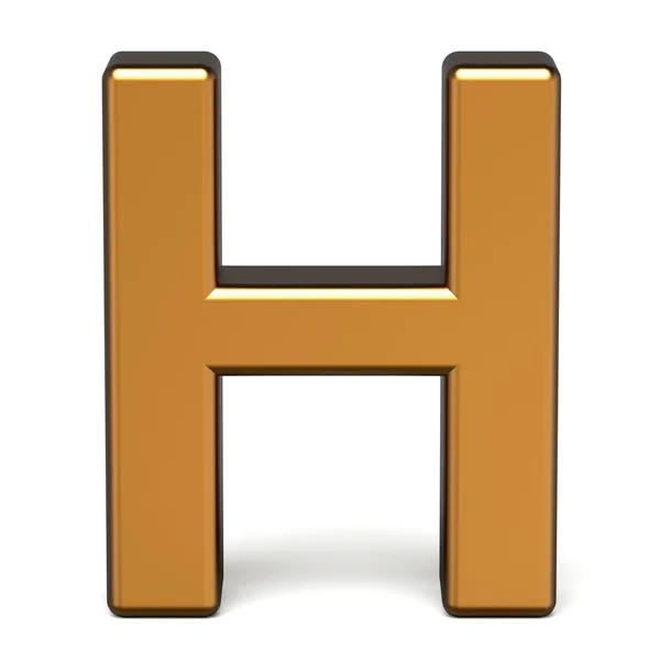 3D-glanzende gouden letter H — Stockfoto