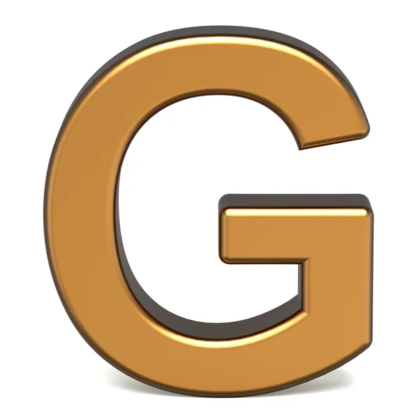 3d glossy gold letter G — Stock Photo, Image