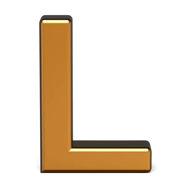 3D błyszczące złote litery L — Zdjęcie stockowe
