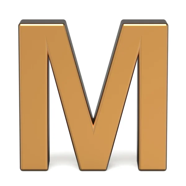 3D-glanzende gouden letter M — Stockfoto