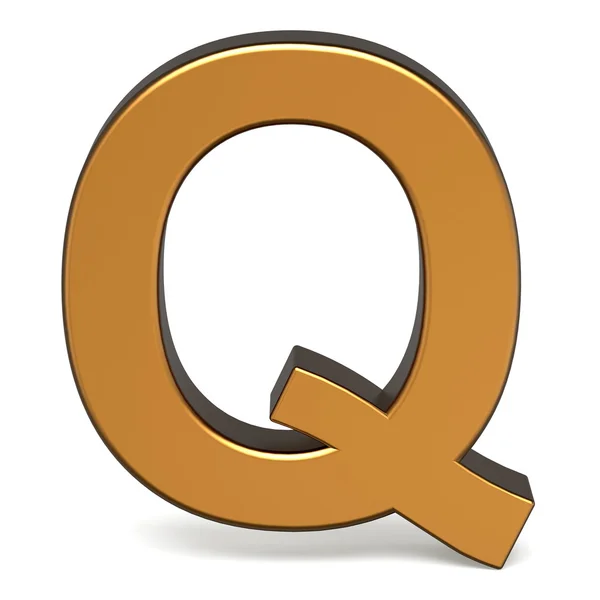 3D-glanzende gouden letter Q — Stockfoto