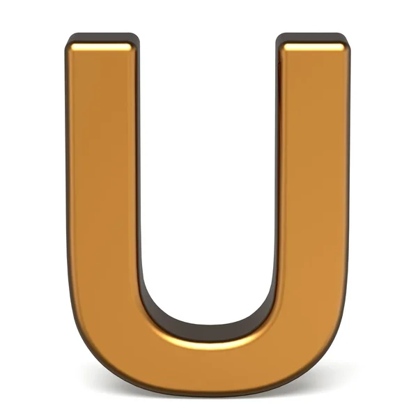 3D γυαλιστερό χρυσό γράμμα U — Φωτογραφία Αρχείου