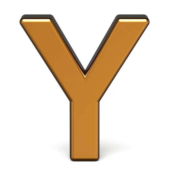 3D lesklé zlaté písmeno Y — Stock fotografie