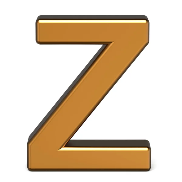 3d glossy gold letter Z — Φωτογραφία Αρχείου