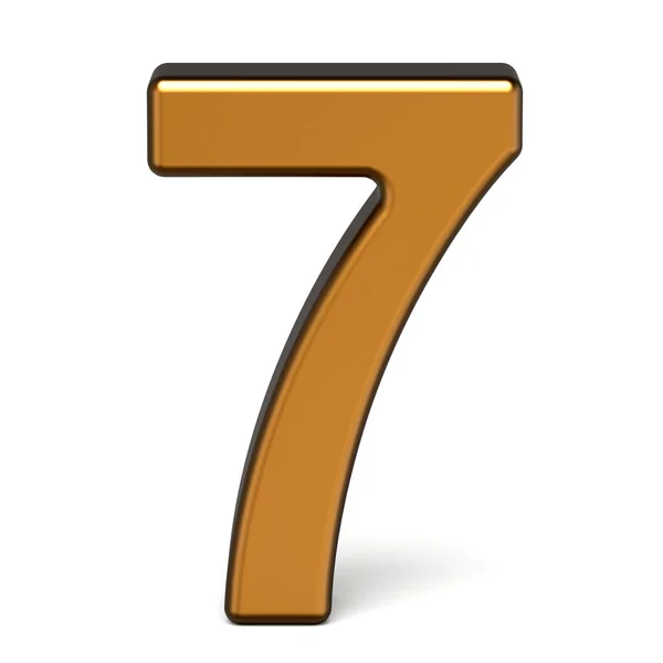 3d glossy gold number 7 — Stock Photo, Image