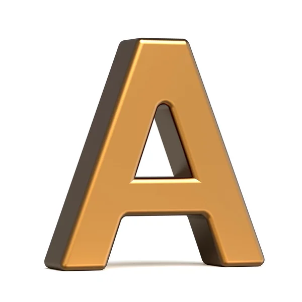 3d glossy gold letter A — Stock Photo, Image